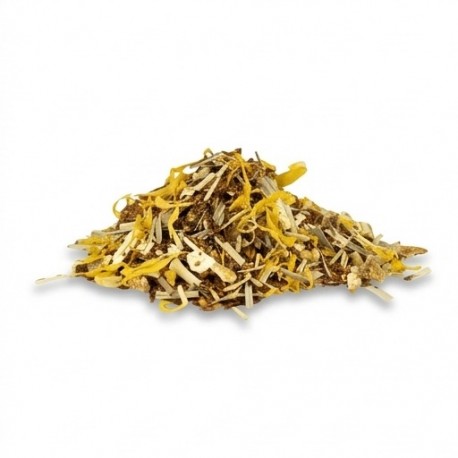 Mélange d'infusion Rooibos Gingembre Citron Bio PH369 en vrac 100g sur fond blanc.