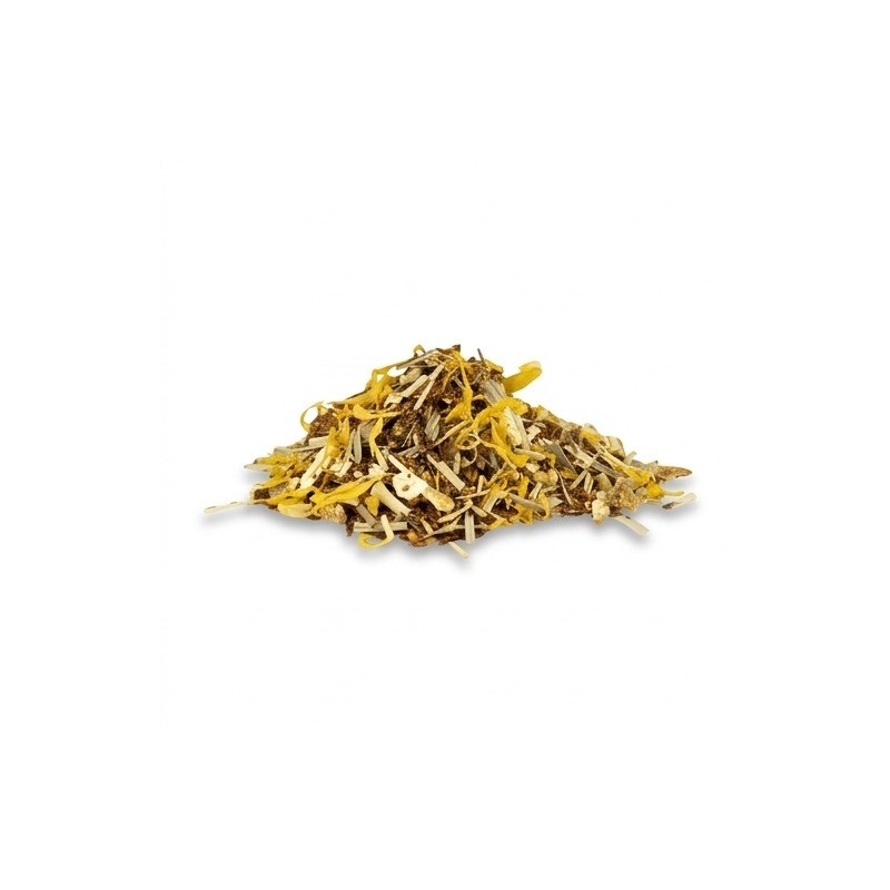Mélange d'infusion Rooibos Gingembre Citron Bio PH369 en vrac 100g sur fond blanc.