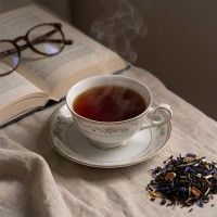 Tasse de thé Earl Grey bio décaféiné pour une pause sans caféine.