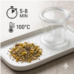 Guide de préparation PH464 : infusion 5 à 8 minutes à 100°C.