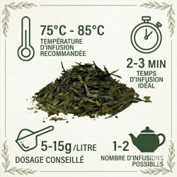 Conseils d'infusion PH394 : température 75-85°C et temps 2-3 minutes