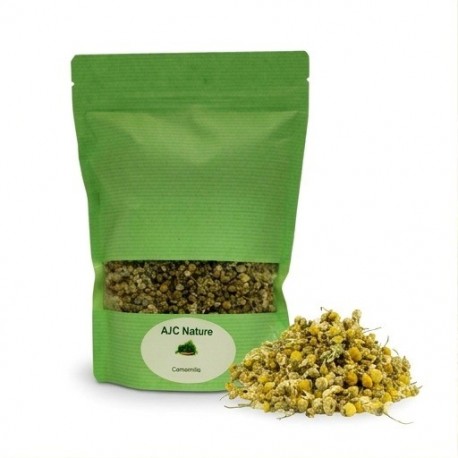 Sachet refermable de 100g de fleurs de camomille bio AJC Nature PH306