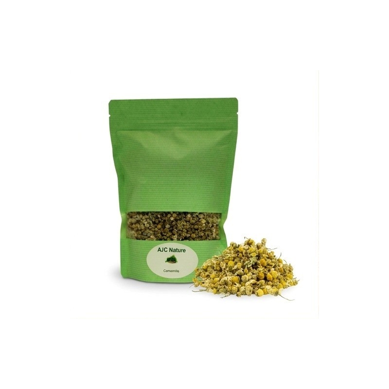 Sachet refermable de 100g de fleurs de camomille bio AJC Nature PH306