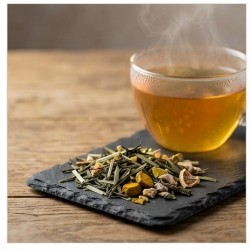 PH392 thé vert gingembre, curcuma, citron vert bio zoom ingrédients