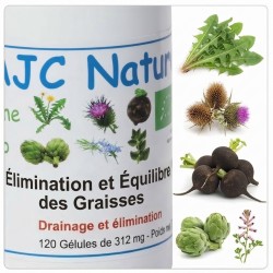 Équilibre & Élimination des Graisses Bio 120 gélules AJC Nature - Zoom ingrédients
