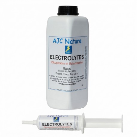 Électrolytes injecteur et liquide pour cheval, poney, âne et poulain